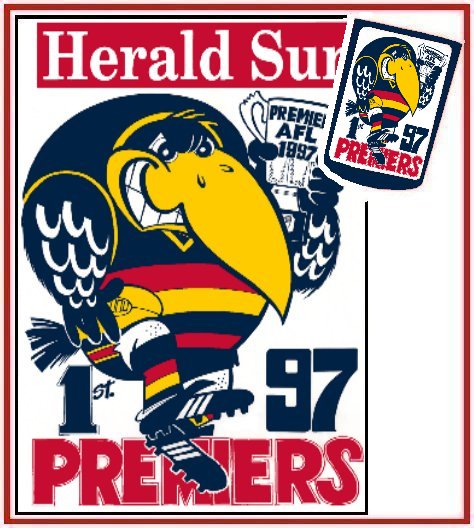 1997 Prem Poster & Stubby Holder FREE POST IN AUSTRALIA